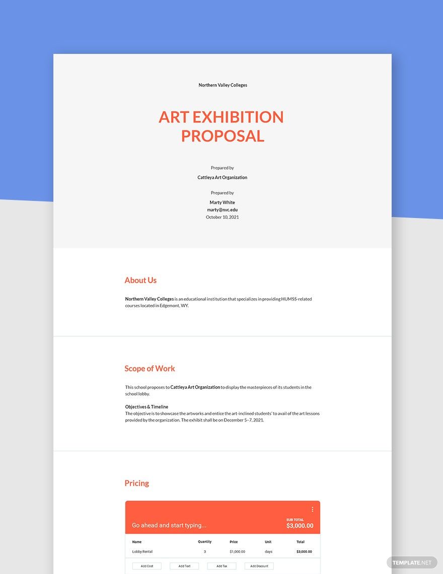 Art Exhibition Proposal Template