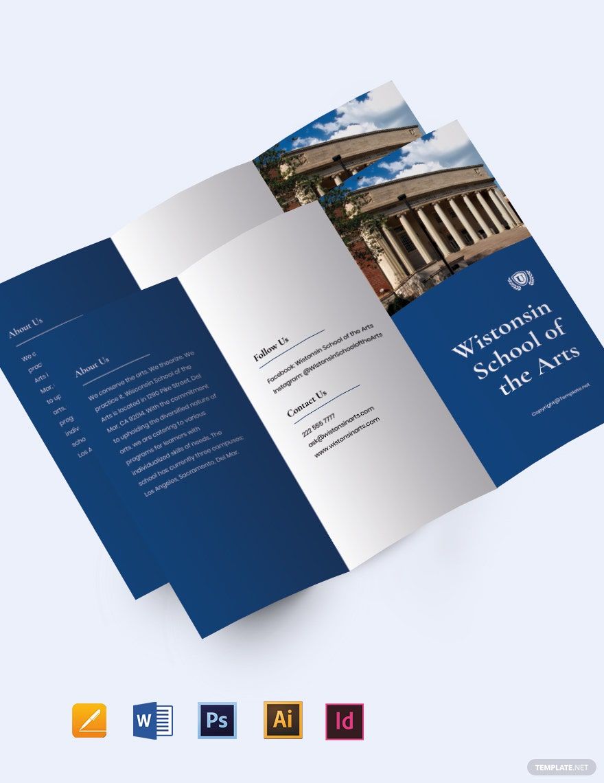 Simple Tri-fold School Brochure Template