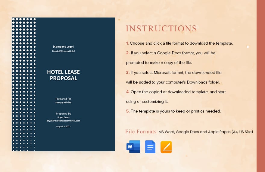 Editable Hotel Lease Proposal Sample