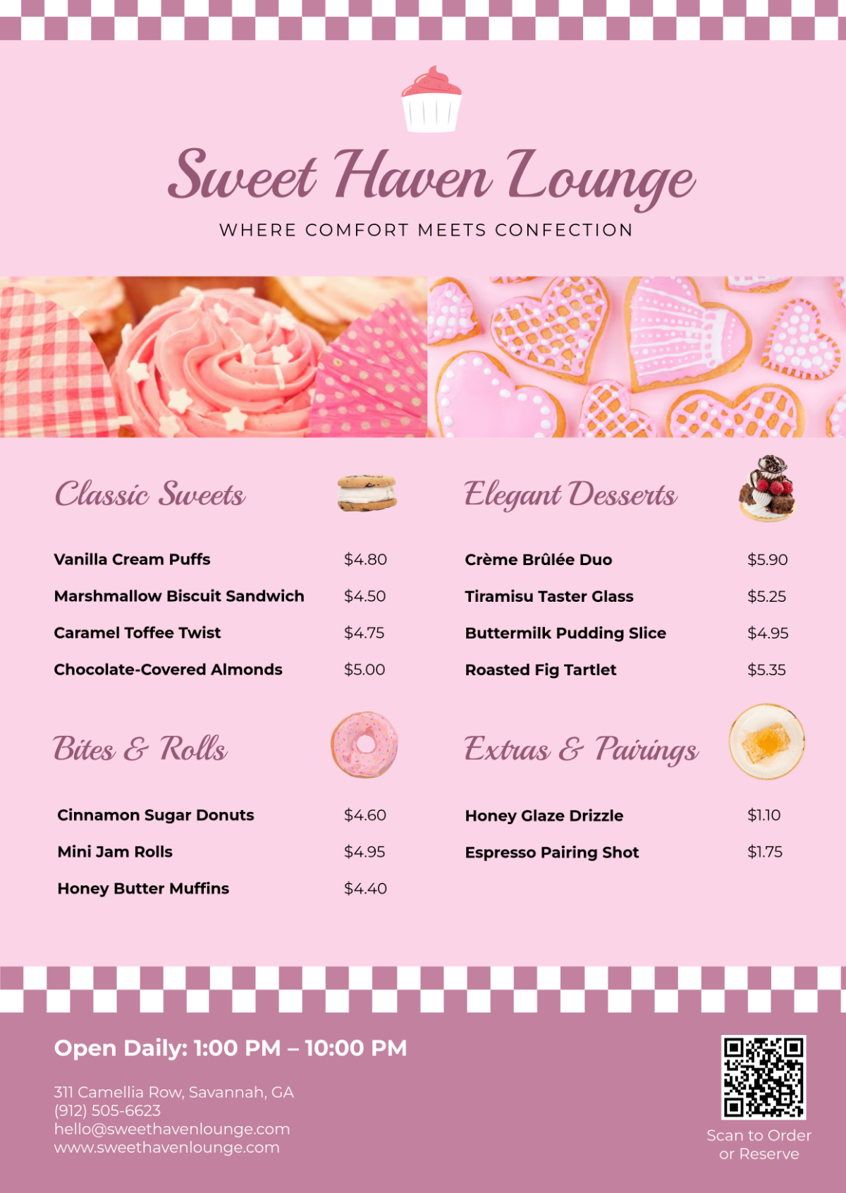 Free Sweets & Desserts Menu Template