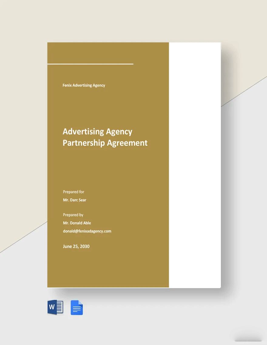 Advertising Agency Partnership Agreement Template