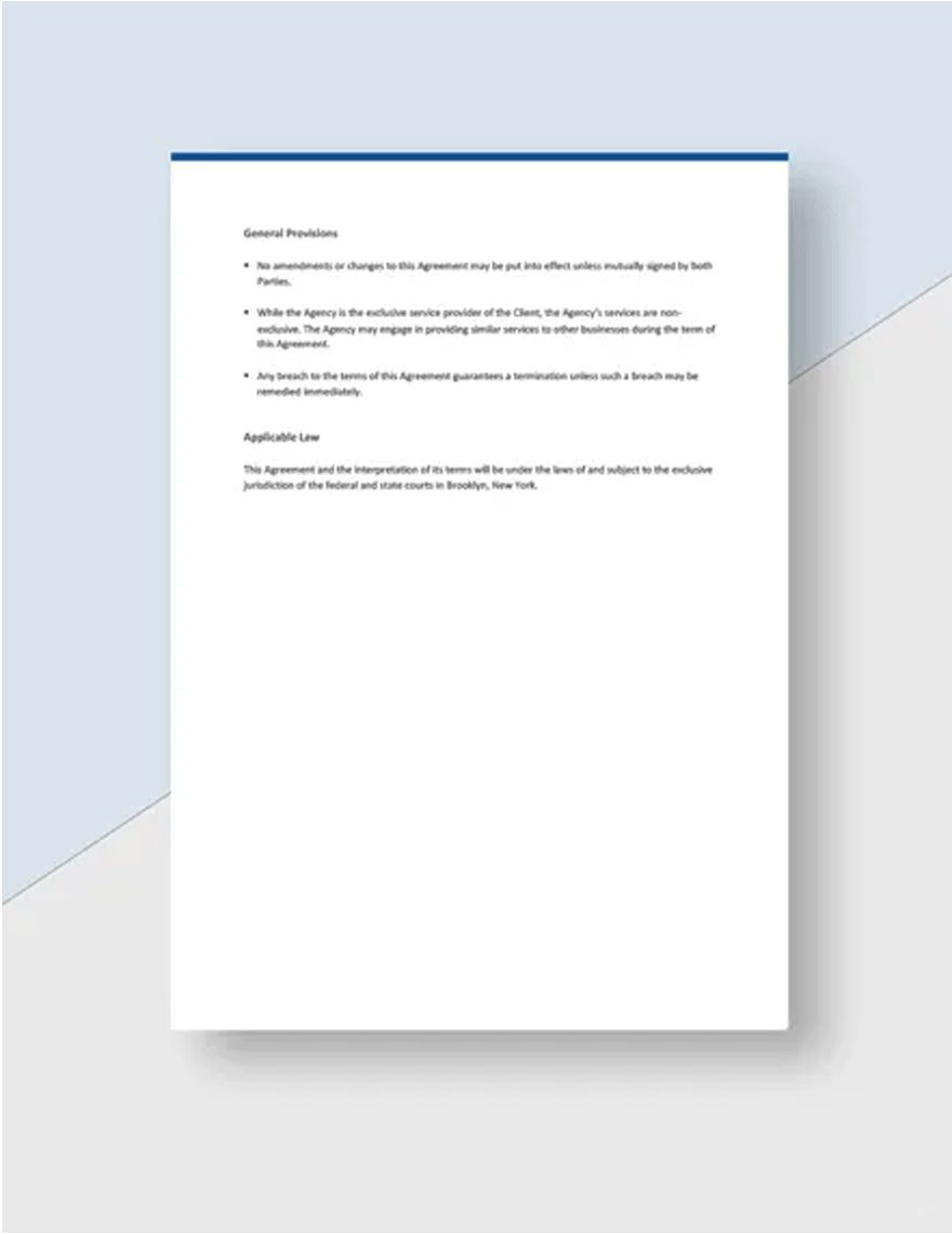 Short Form Advertising Agency-Client Agreement Template