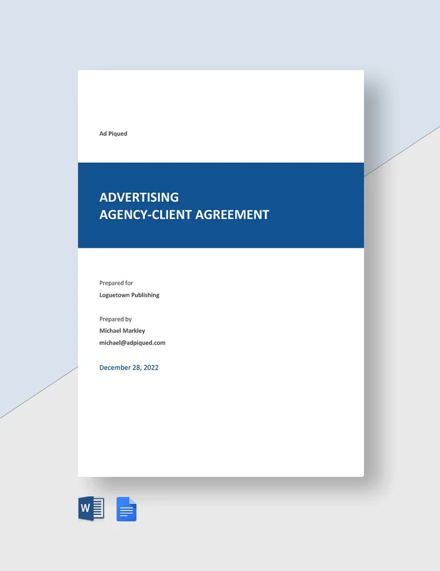 Free Short Form Advertising Agency-Client Agreement Template