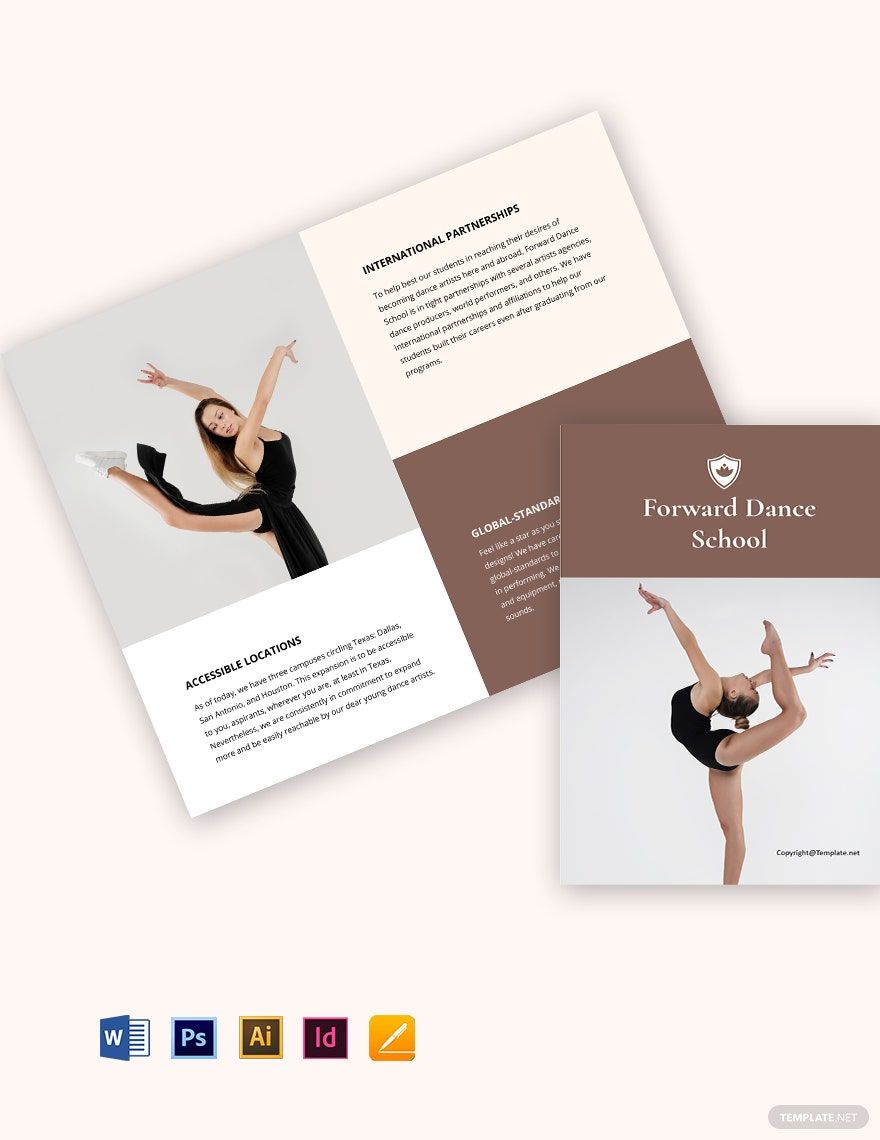 Simple Bifold School Brochure Template in Word, Google Docs, Illustrator, PSD, Apple Pages, Publisher, InDesign