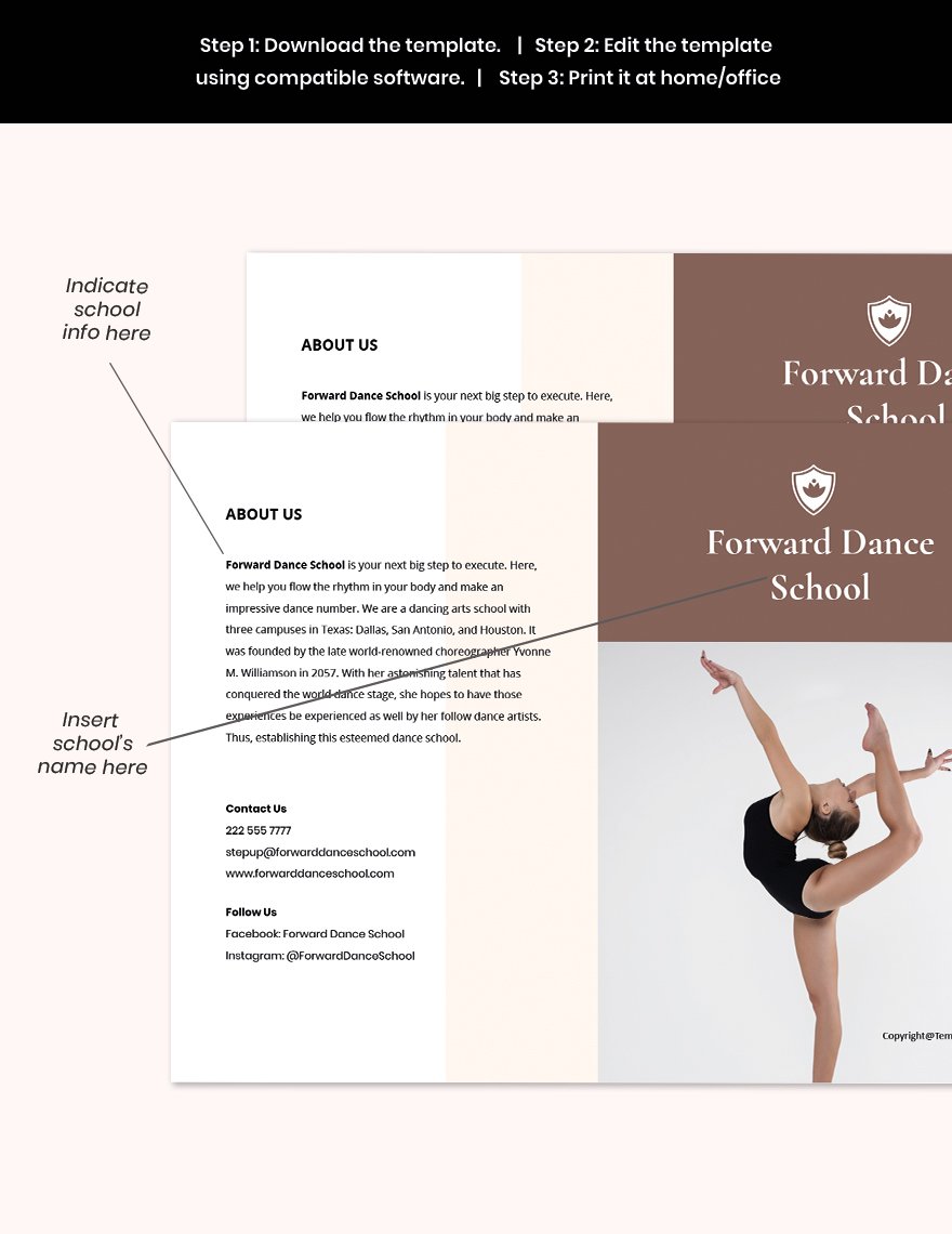 Simple Bifold School Brochure Template