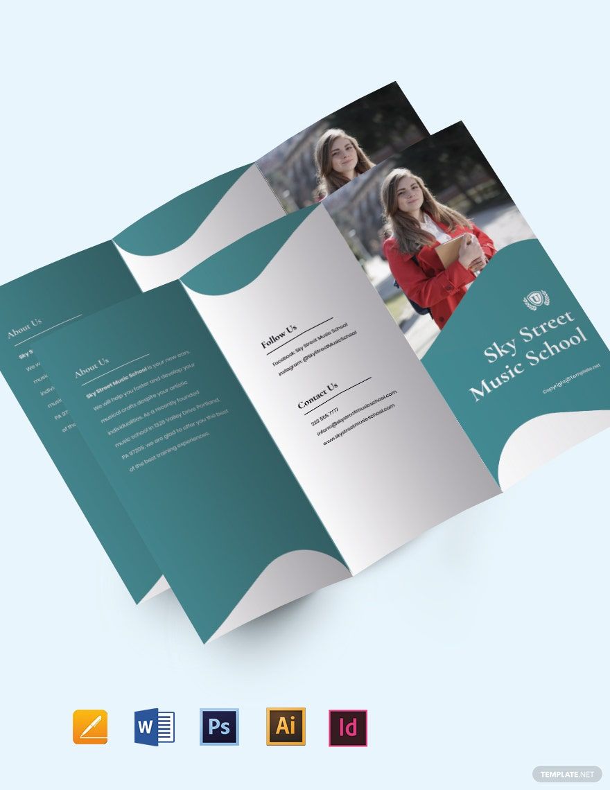 Tri-fold Creative School Brochure Template
