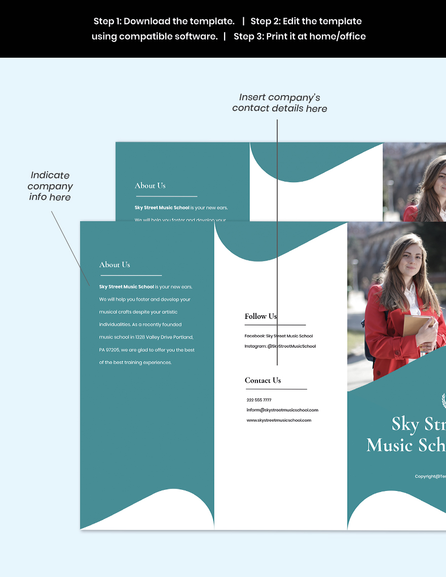 Tri-fold Creative School Brochure Template
