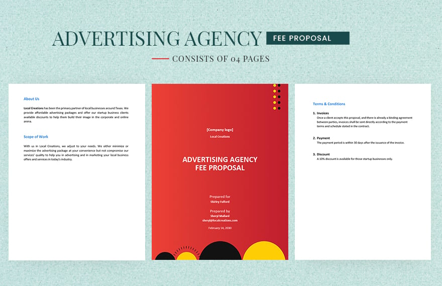 Advertising Agency Fee Proposal Template