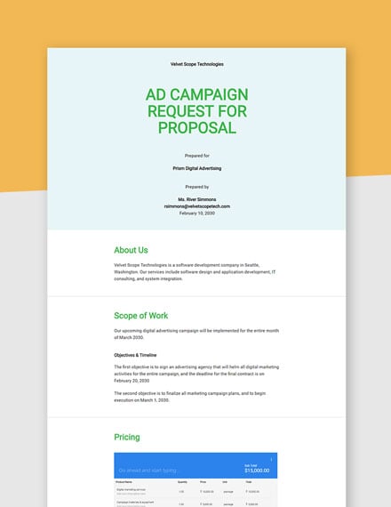 FREE Advertising Agency Proposal Templates Word Google Docs Apple