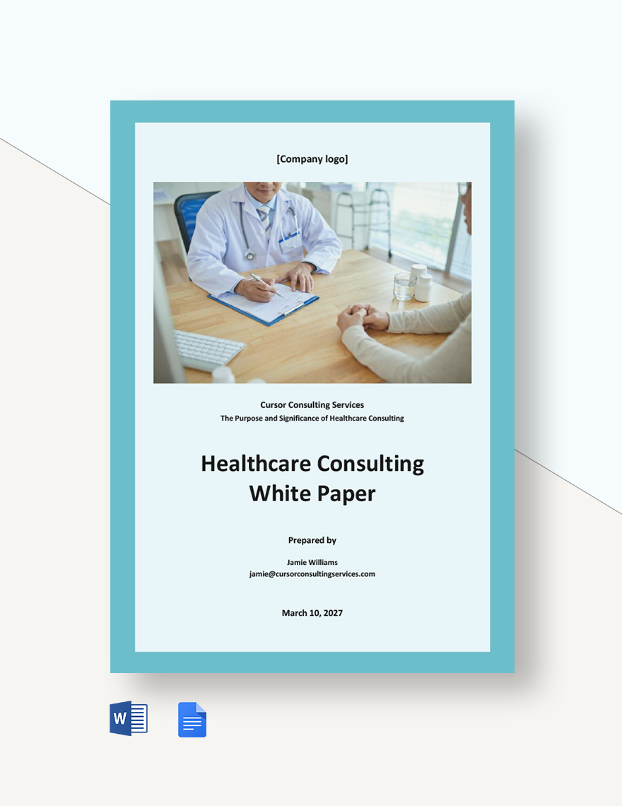 Healthcare Consulting White Paper Template Google Docs, Word