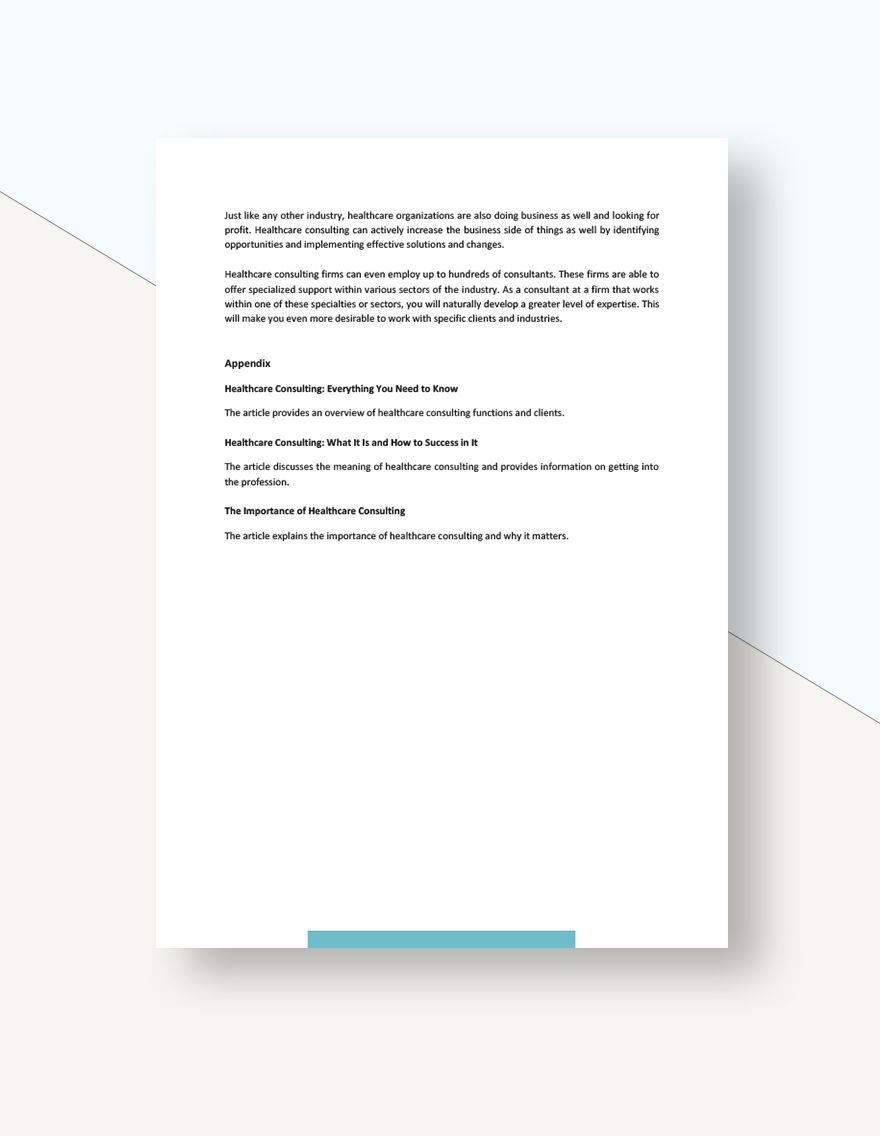 Healthcare Consulting White Paper Template