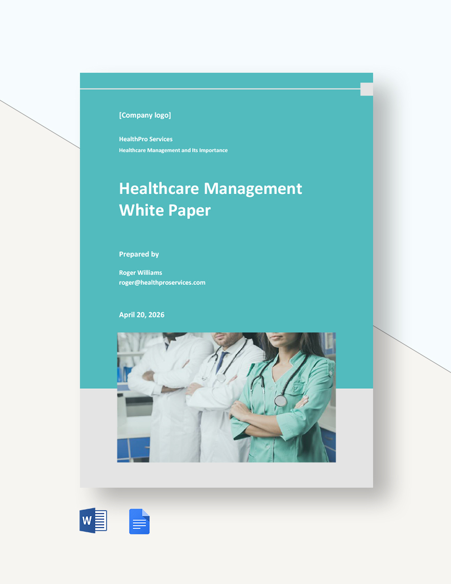 Healthcare Management White Paper Template In Word Google Docs 