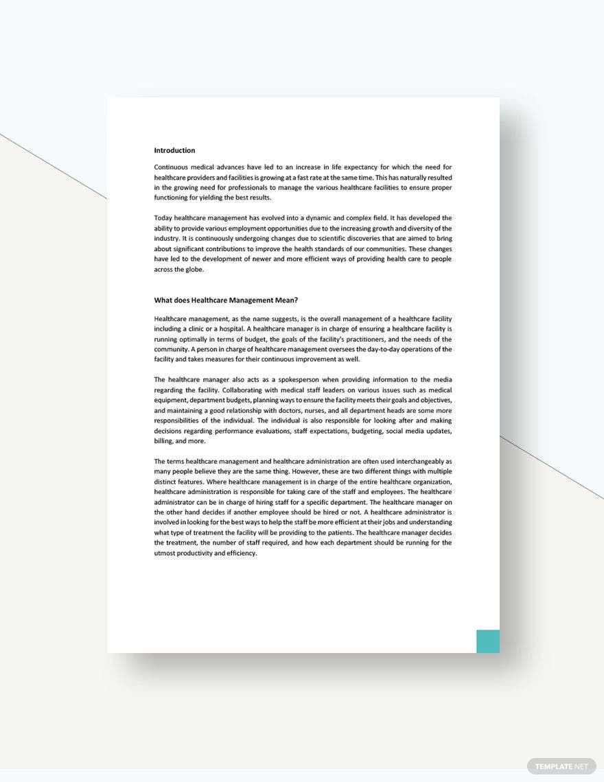 Healthcare Management White Paper Template