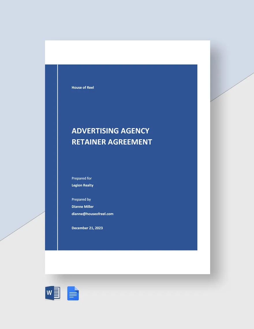 Advertising Agency Retainer Agreement Template