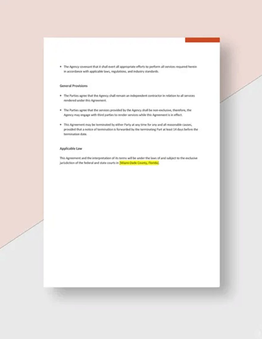 Advertising Agency Services Agreement Template