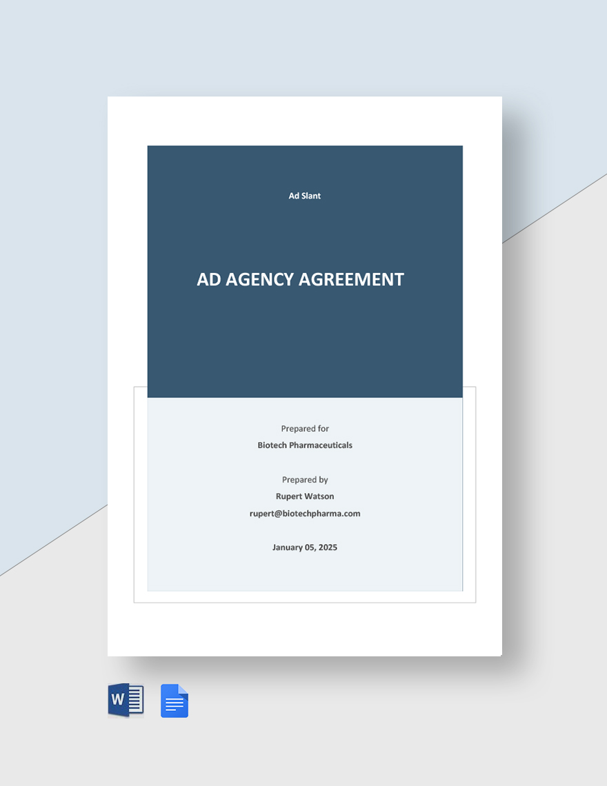 Simple Ad Agency Agreement Template