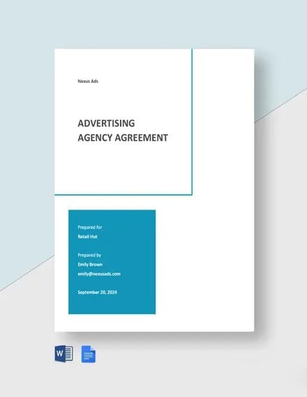 Free Sample Advertising Agency Agreement Template