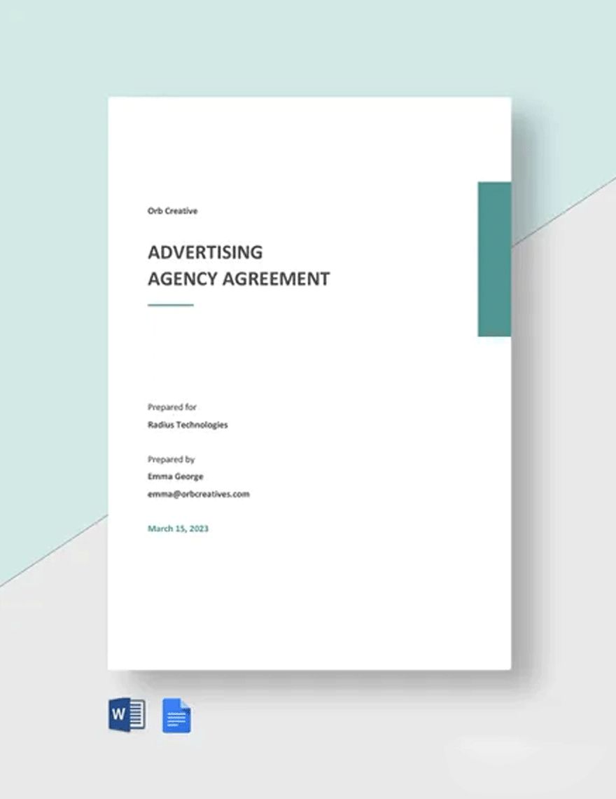 Simple Advertising Agency Agreement Template