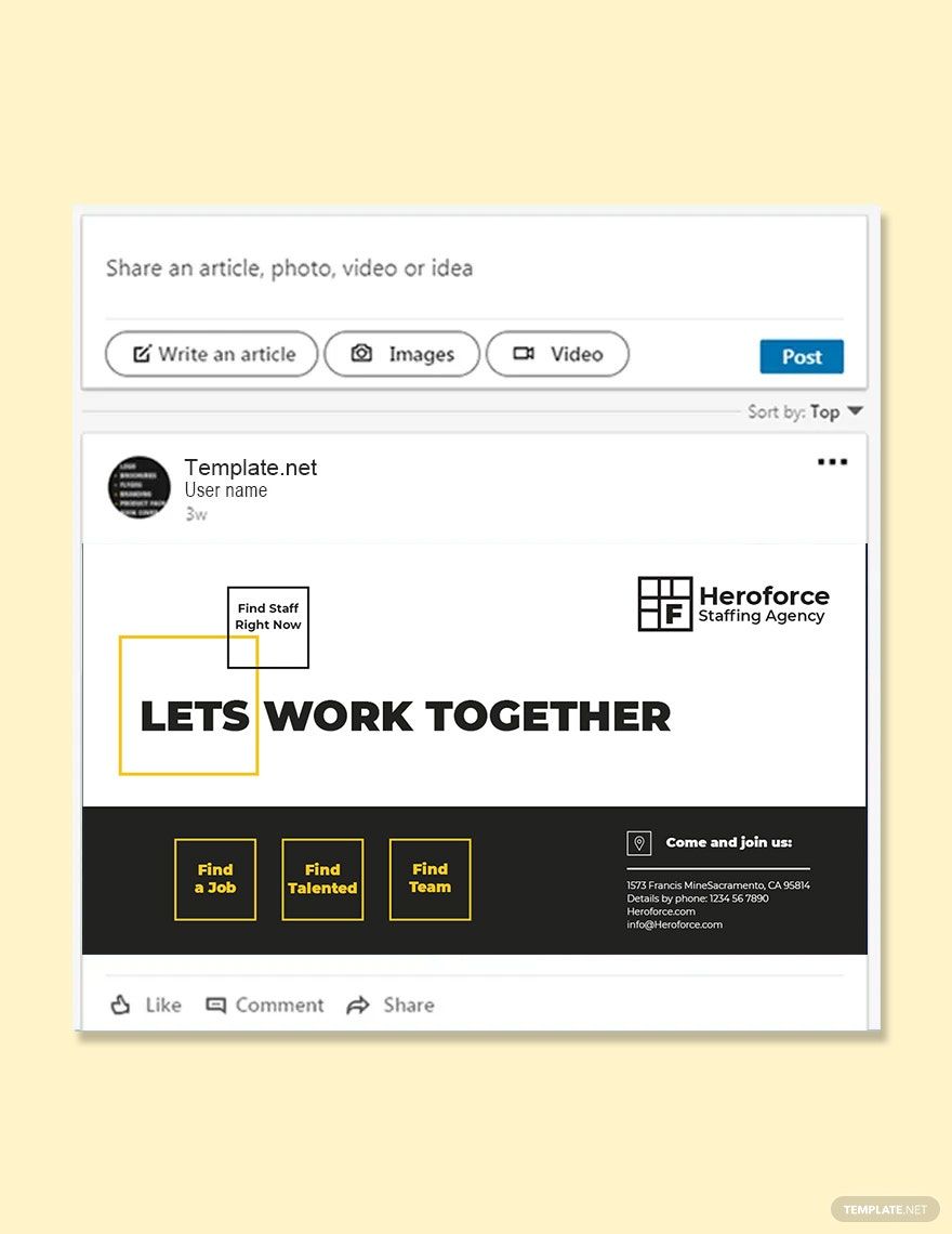 Free Staffing Agency Linkedin Post Template in PSD