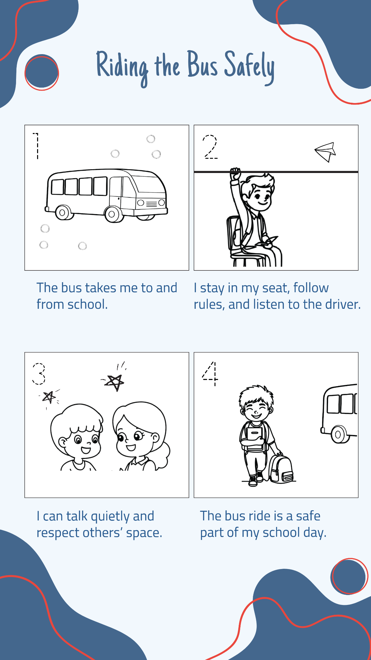 Riding the Bus Social Story Template
