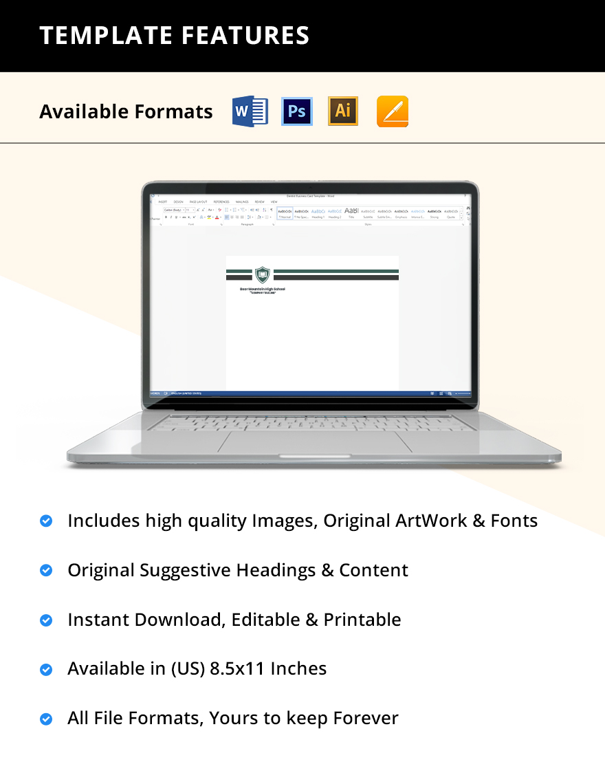 High School Letterhead Template in Illustrator, Word, Pages, PSD Download