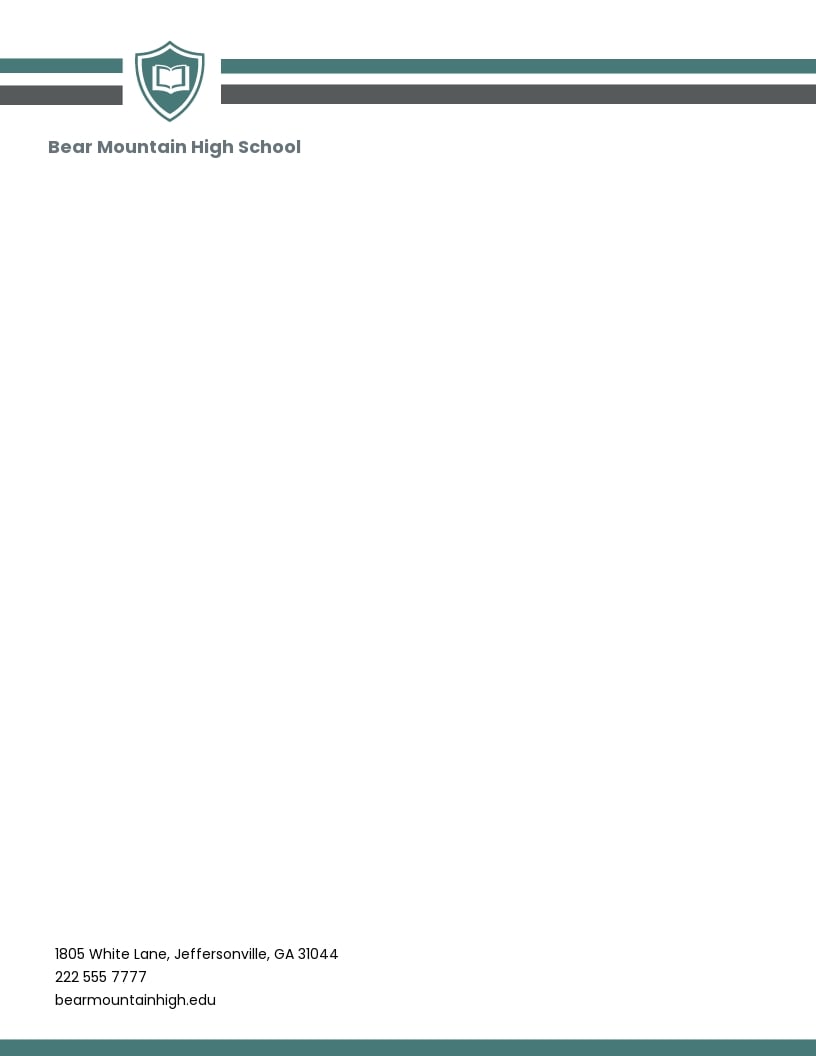 High School Letterhead Examples