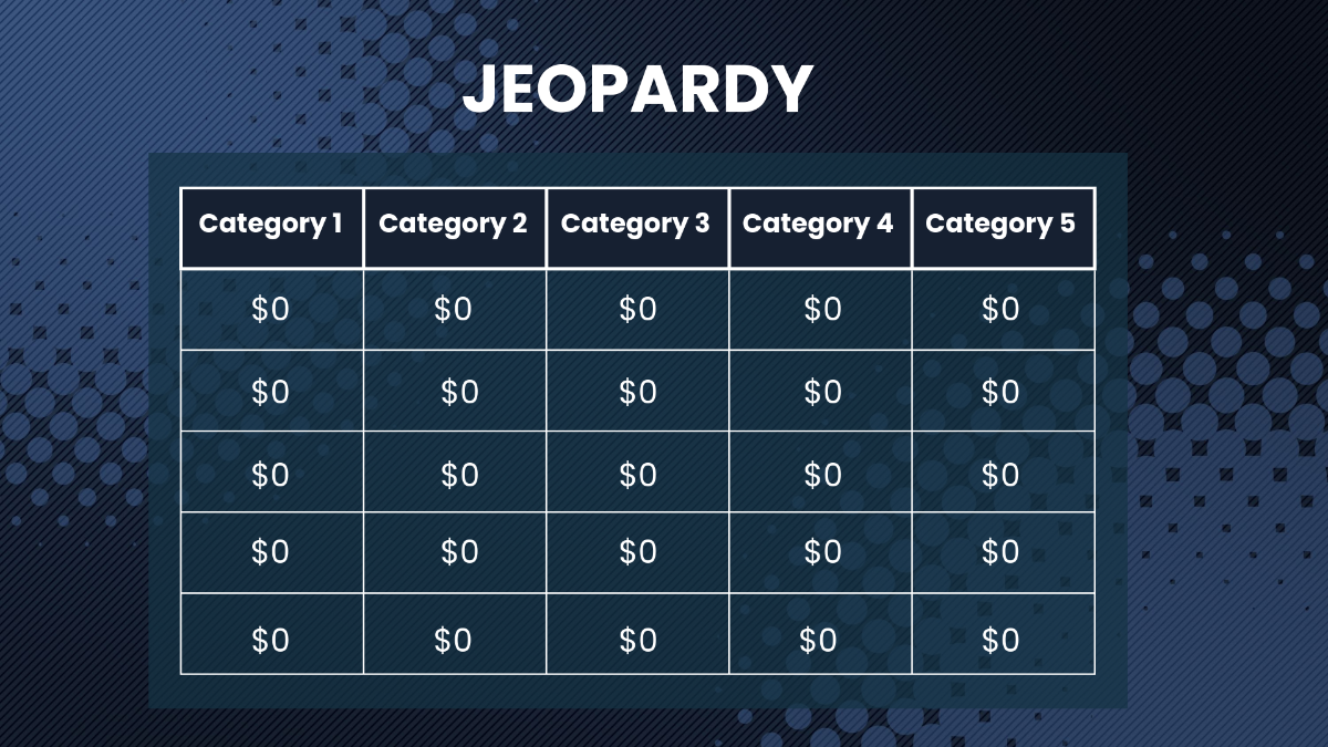 Free Jeopardy Templates to Edit Online