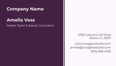 Free Hair and Beauty Business Card Template to Edit Online