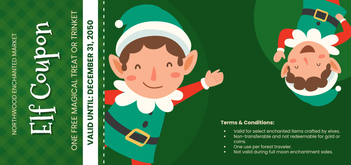 Free Elf Coupon Template to Edit Online