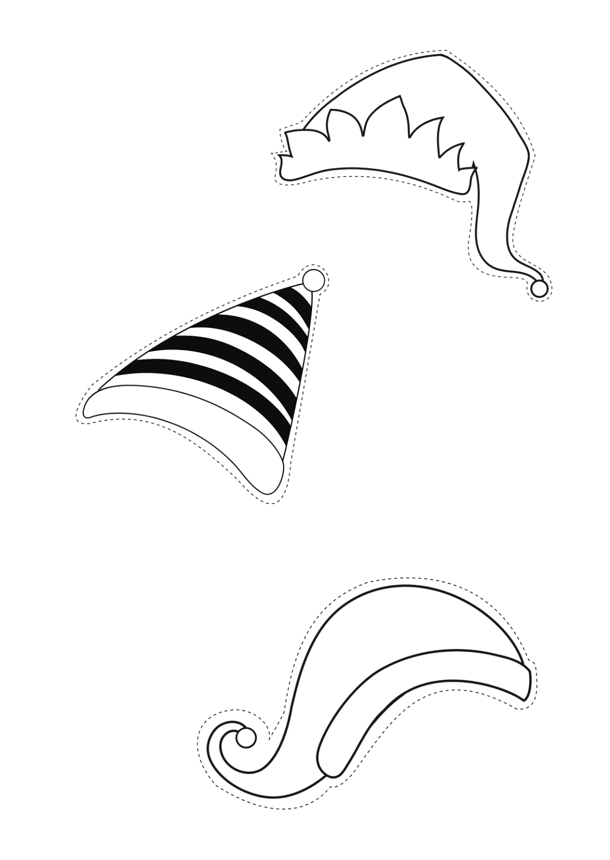 Free Elf Hat Cut and Paste Template to Edit Online