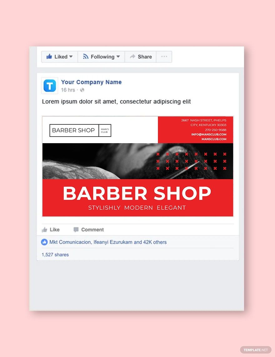 Barbershop Facebook Post Template