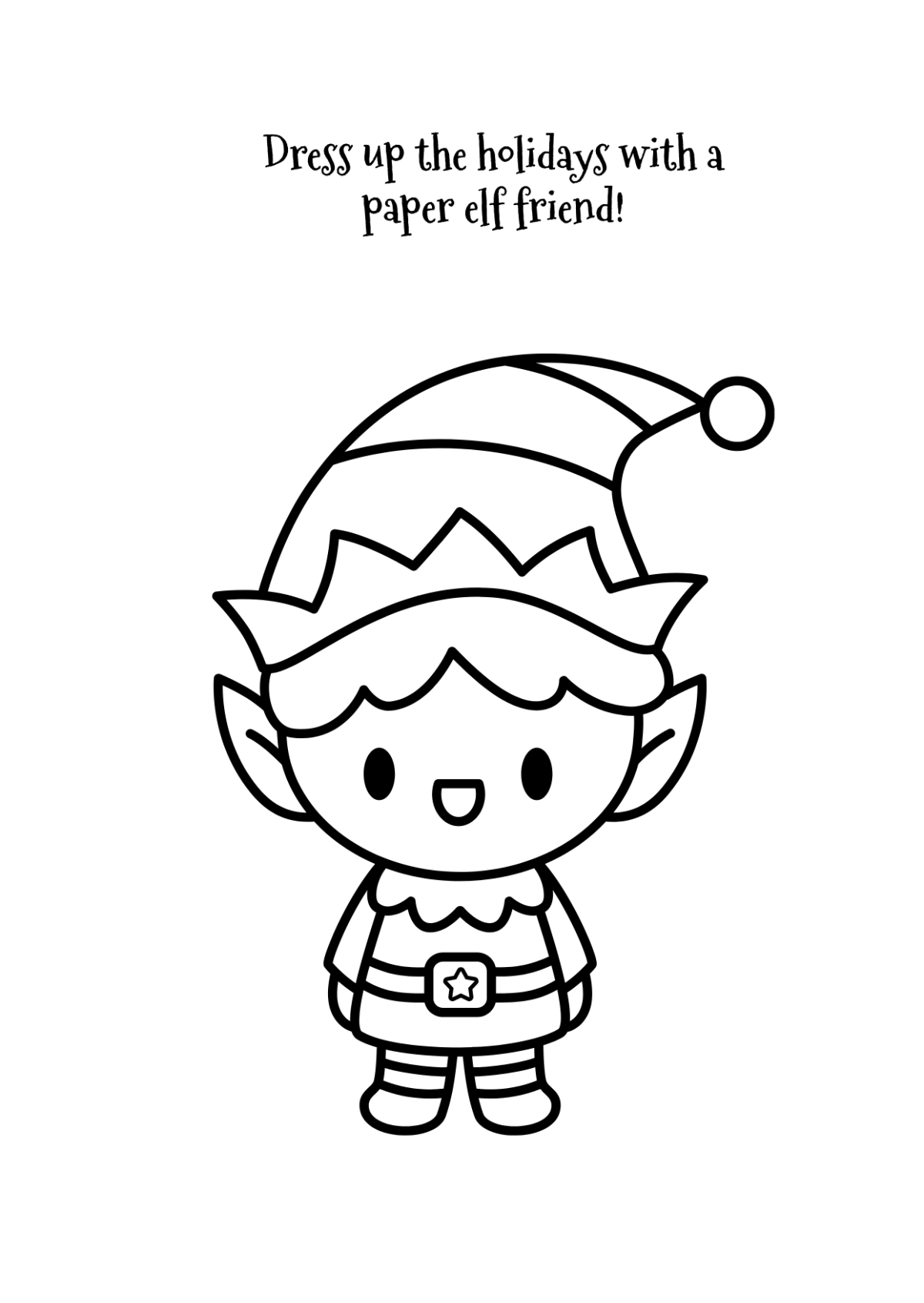 Free Simple Elf Paper Doll Template to Edit Online