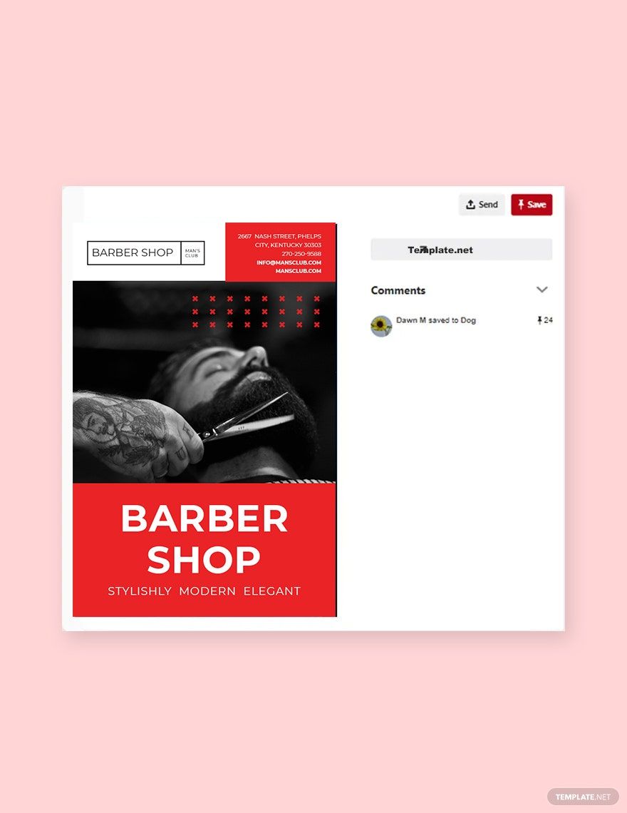 Barbershop Pinterest Pin Template in PSD