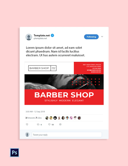 FREE Barber Shop Linkedin Post Template - Download in JPG, PNG