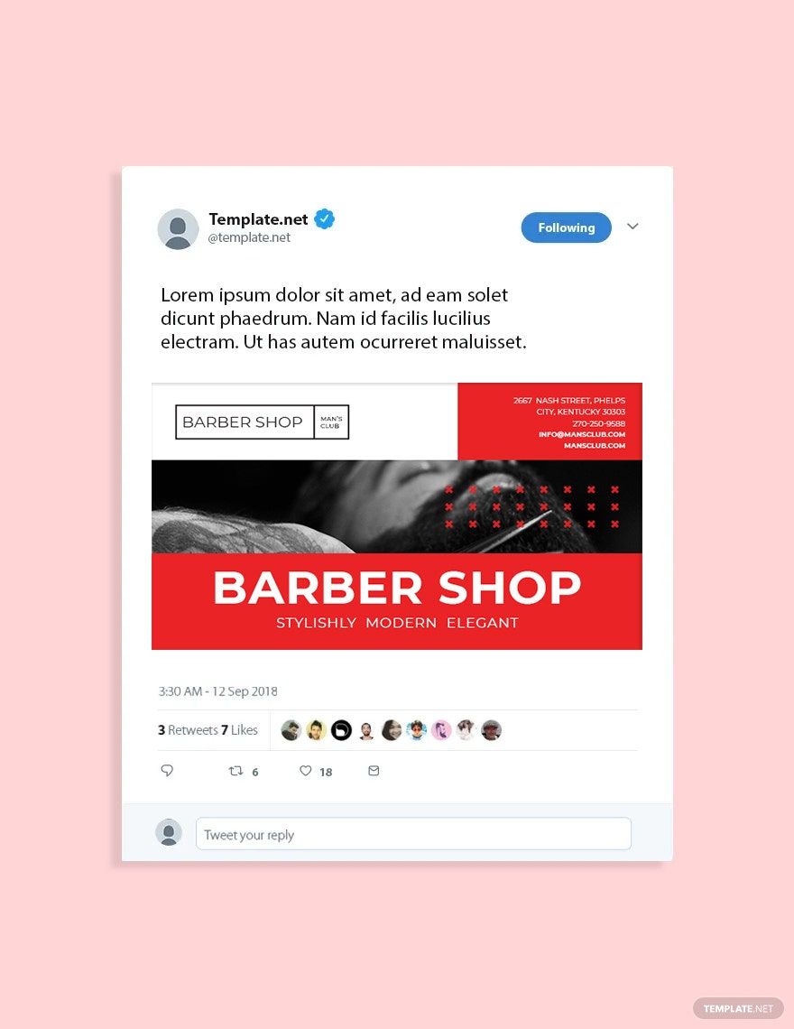 Barbershop Twitter Post Template