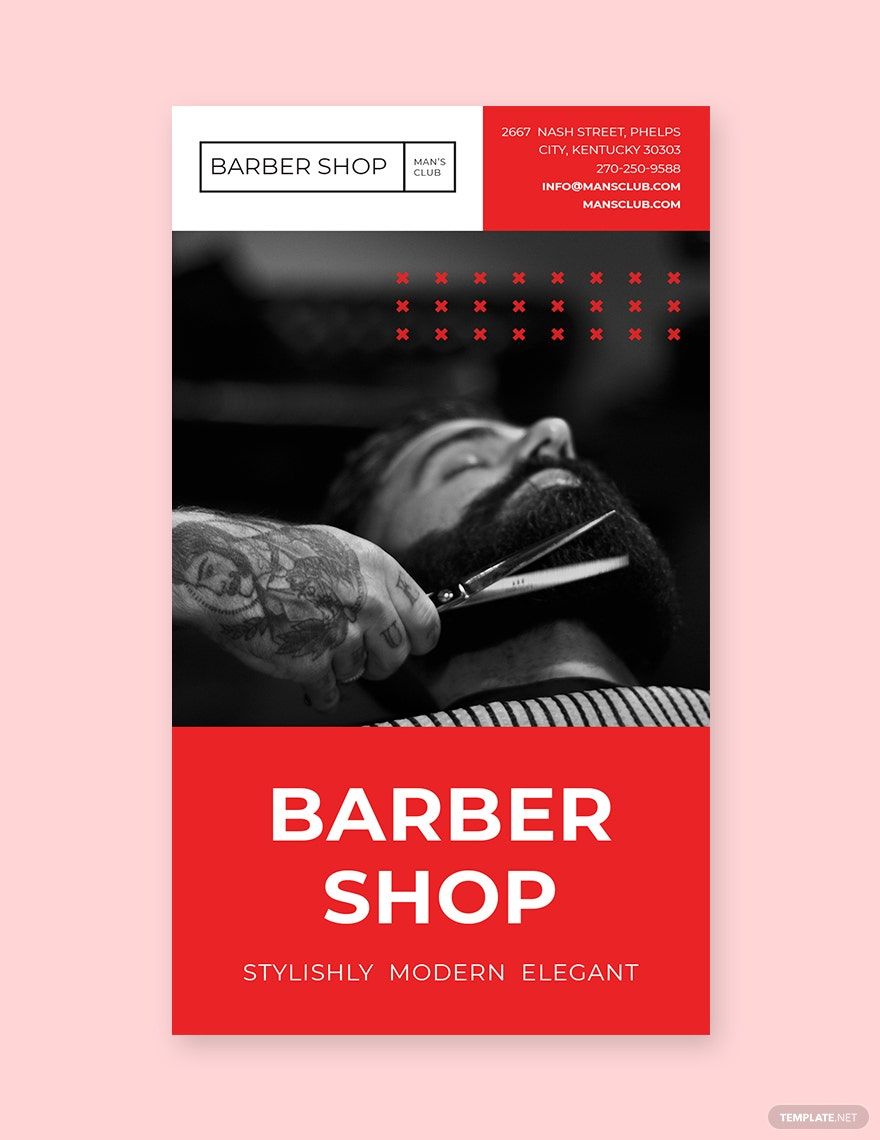 Barbershop Whatsapp Post Template in PSD