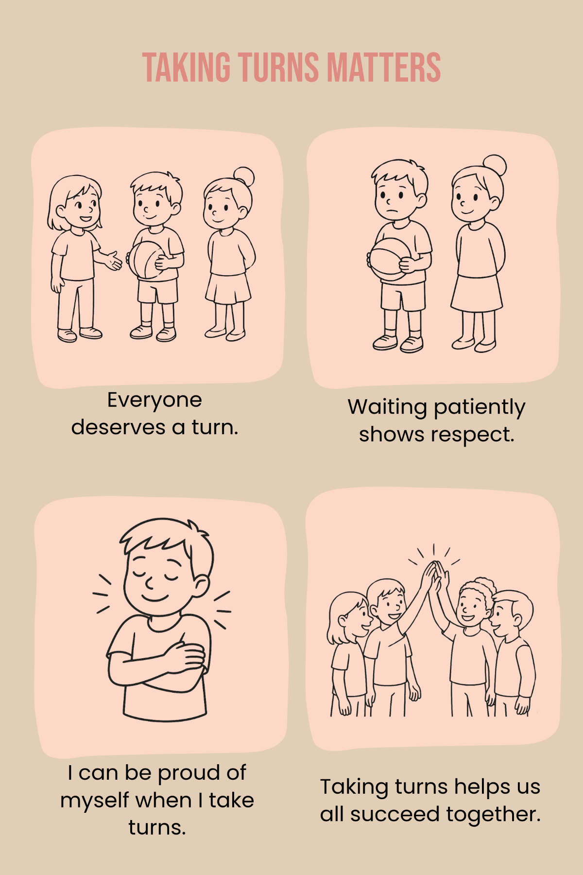 Free Taking Turns Social Story Template