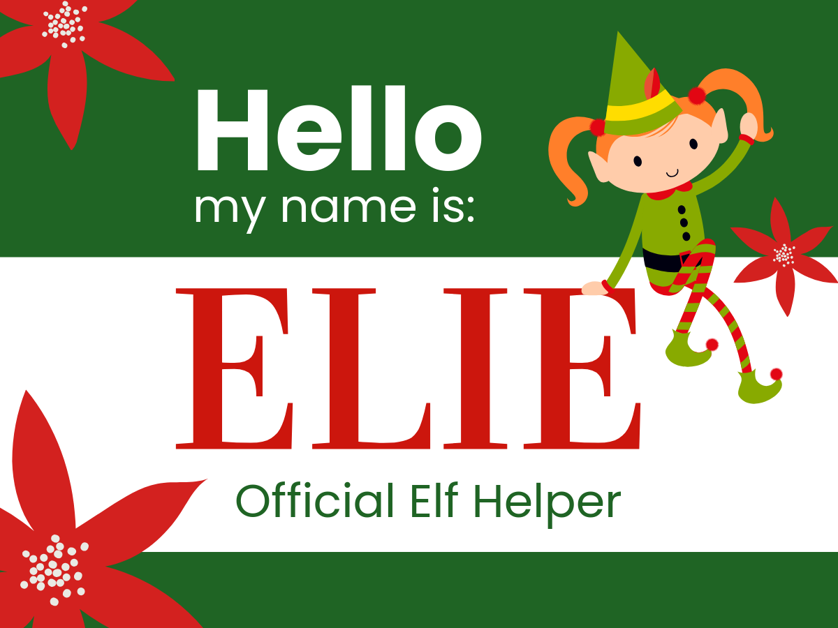 Free Elf Name Tag Template to Edit Online