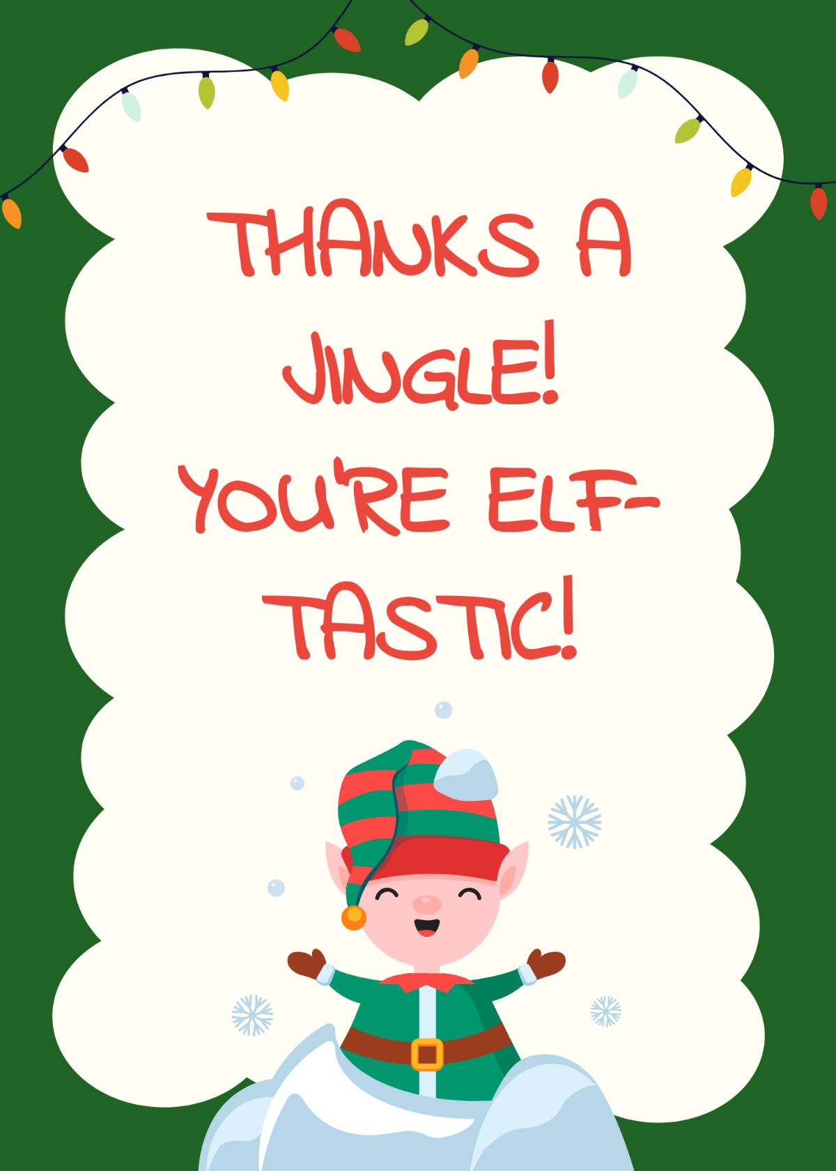 Elf Thank You Card Template