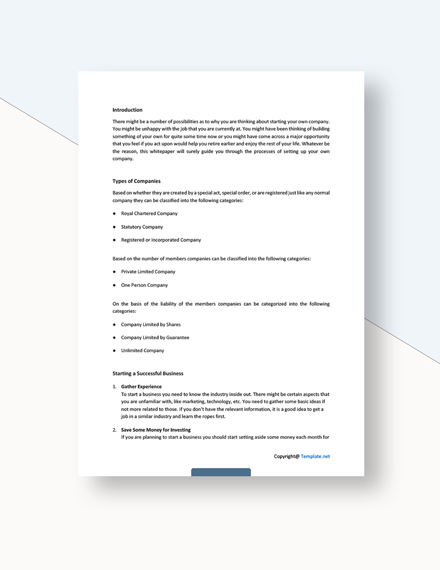 Sample Company White Paper Template - Google Docs, Word | Template.net