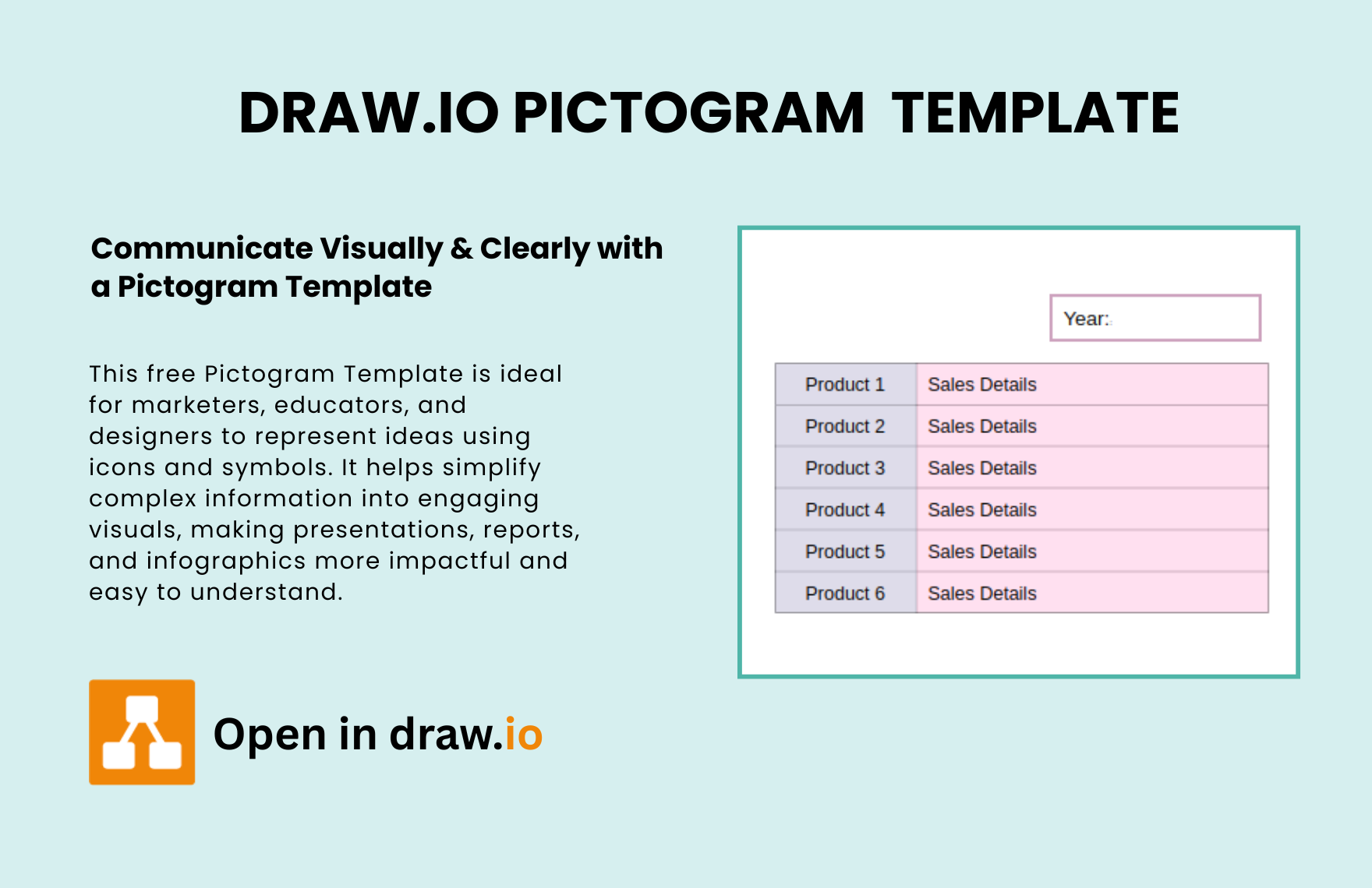 Free Pictogram Template in Draw.io to Download