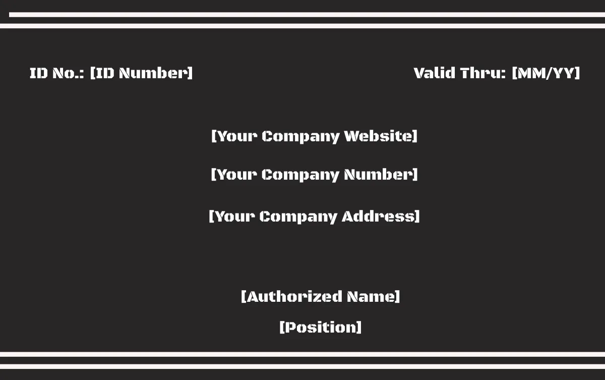 Free Black Spy Dog ID Card Template to Edit Online