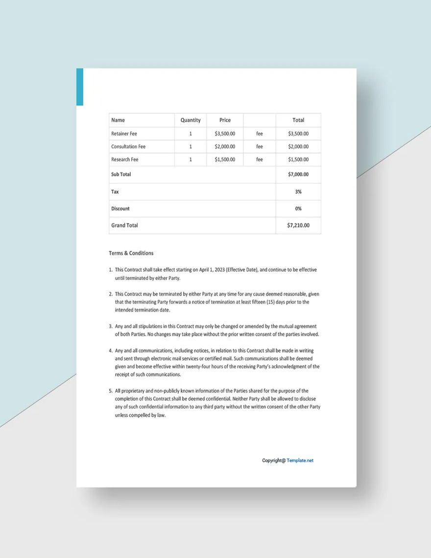 Creative Advertising Agency Contract Template