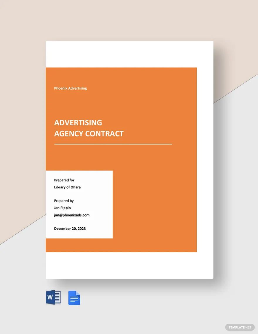 Sample Advertising Agency Services Contract Template