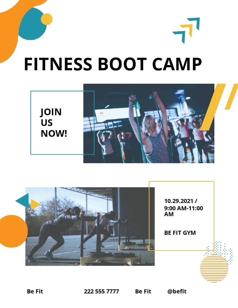 Fitness Boot Camp Flyer Template [Free PDF] Word (DOC) PSD Apple