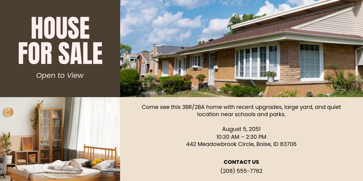 House For Sale Design Open House Template to Download