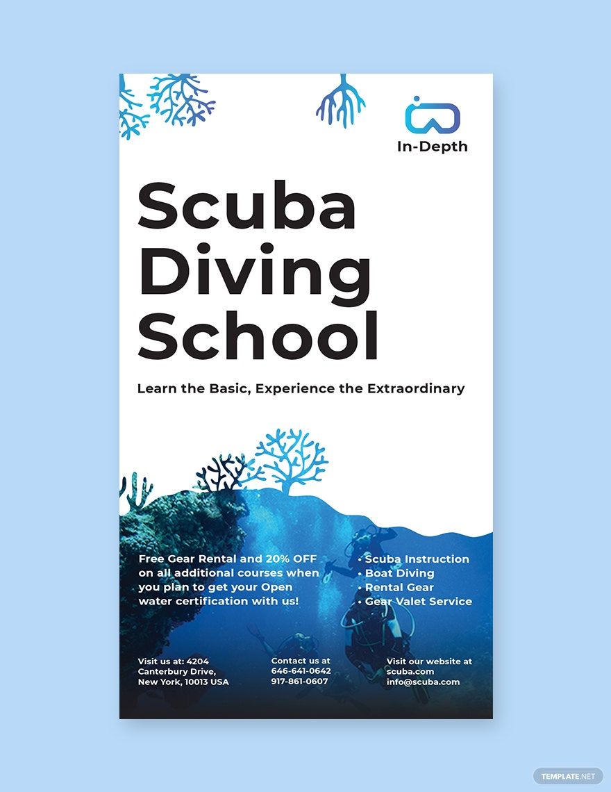 Scuba Diving School Whatsapp Post Template