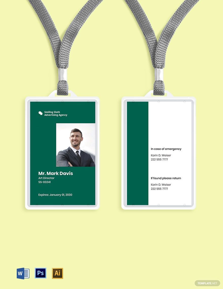 Advertising agency employee ID card Template