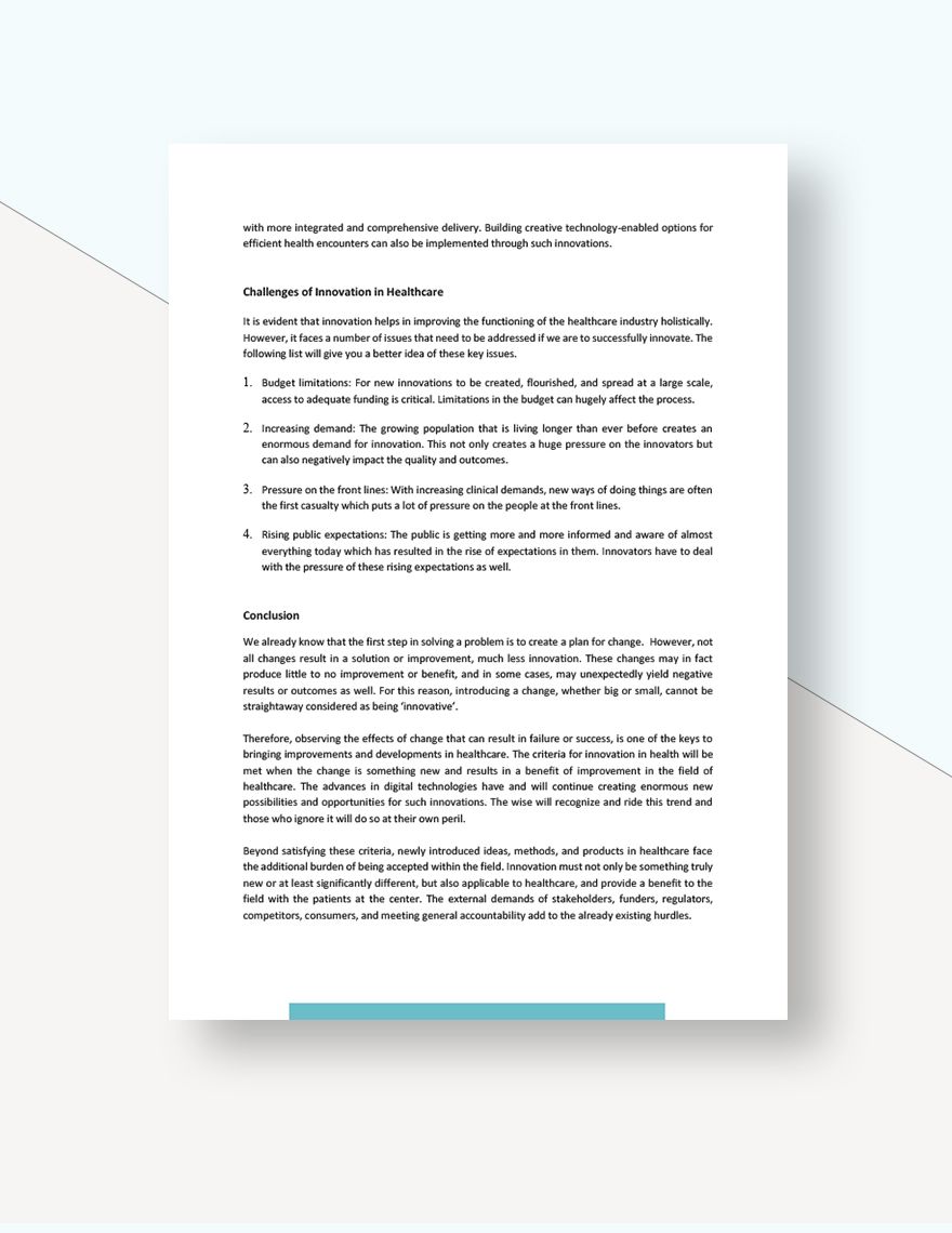 Healthcare Innovation White Paper Template