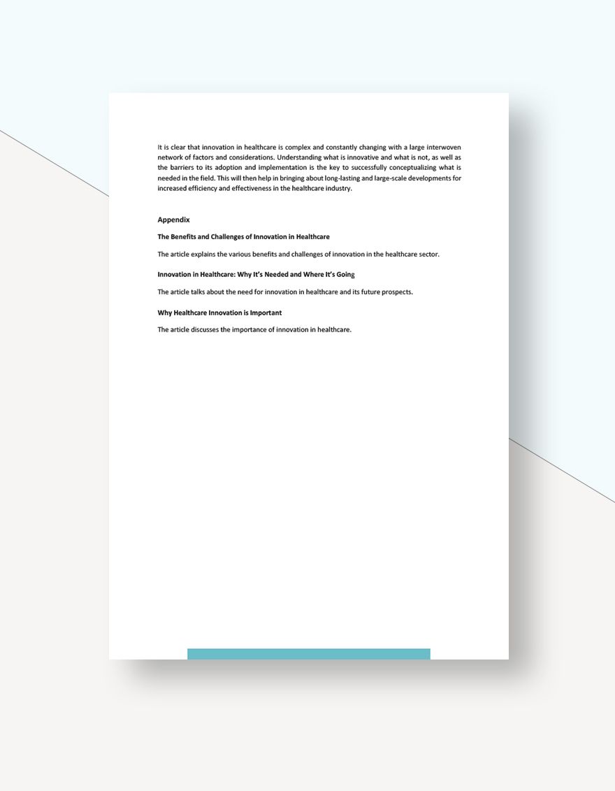 Healthcare Innovation White Paper Template
